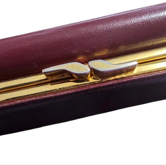 Cartier Vintage Kisslock Leather Wallet Must de Cartier Burgundy - Picture 4 of 14